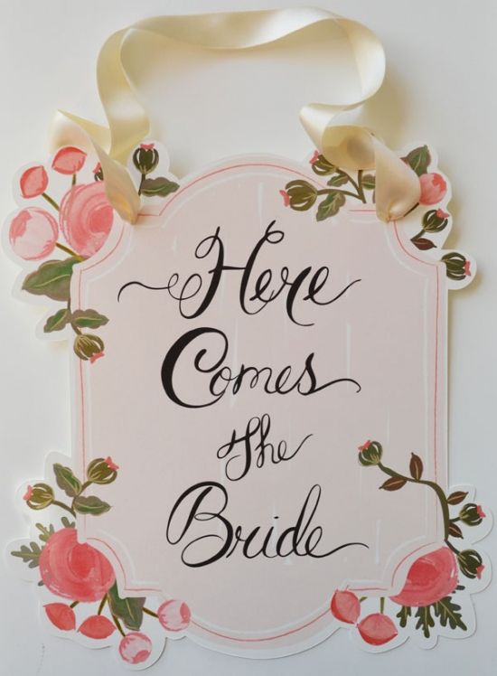Wedding - Here Comes The Bride Wedding Sign