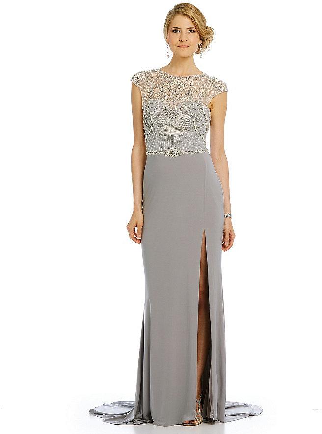 Mariage - Lasting Moments Cap-Sleeve Beaded Bodice Gown
