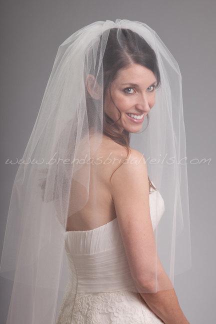 زفاف - Bridal Veil Double Layer, Wedding Veil with Blusher - Kimberly Veil