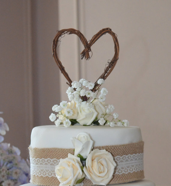 Hochzeit - Rustic Cake Topper, Fall Wedding, Bridal Shower Decor