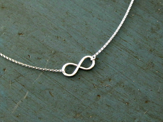Hochzeit - Infinity Necklace Bridesmaid jewelry Silver Infinity Rose gold Infinity Gold Infinity Necklace Girlfriend Gift