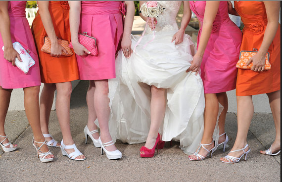 زفاف - Bridesmaids Handbag Clutch Design Your Own Personalized Bridesmaids Gift in a variety of fabrics and colors