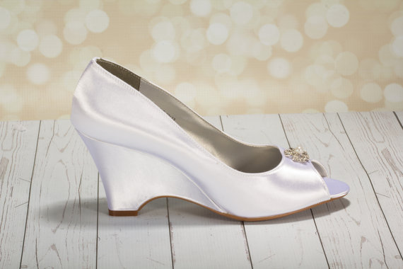 زفاف - 2 1/2" Wedge - Medium Heel Shoe - Wedge Shoe - Wedding Shoe - Choose From Over 200 Color Choices - Custom Wedding Shoe - Wedge Wedding Shoe