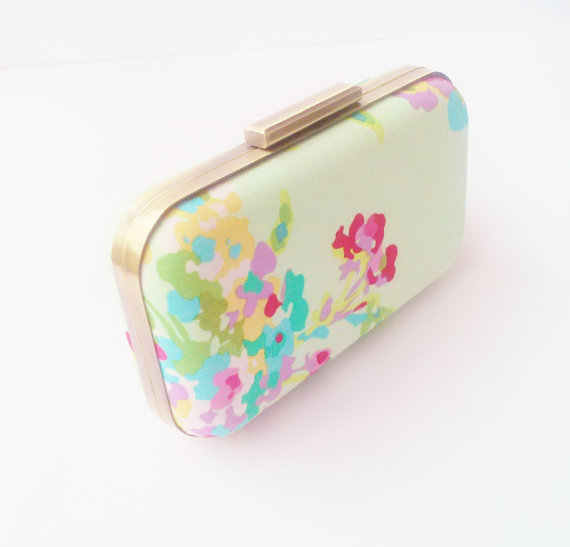Mariage - mint and gold wedding,  mint water color clutch, mint green clutch, mint bridesmaid clutch, mint minaudiere, mint clutch, mint green wedding