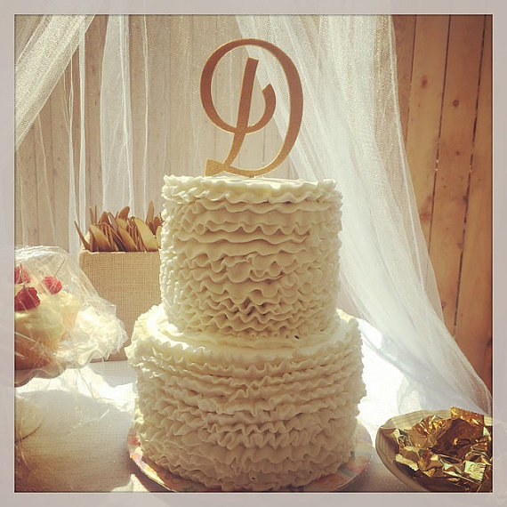 Hochzeit - Custom Monogram Wedding Cake Topper