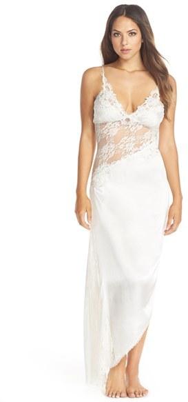 زفاف - Jonquil 'Winter Bride' Satin & Lace Nightgown