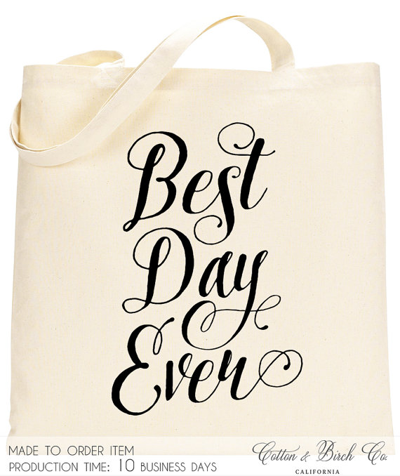 Hochzeit - Wedding Tote Bag // Best Day Ever Tote // Wedding Welcome Bag // Wedding Guest Bag // Bridesmaid Gift // Bridal Party Gift / Bridesmaid Tote