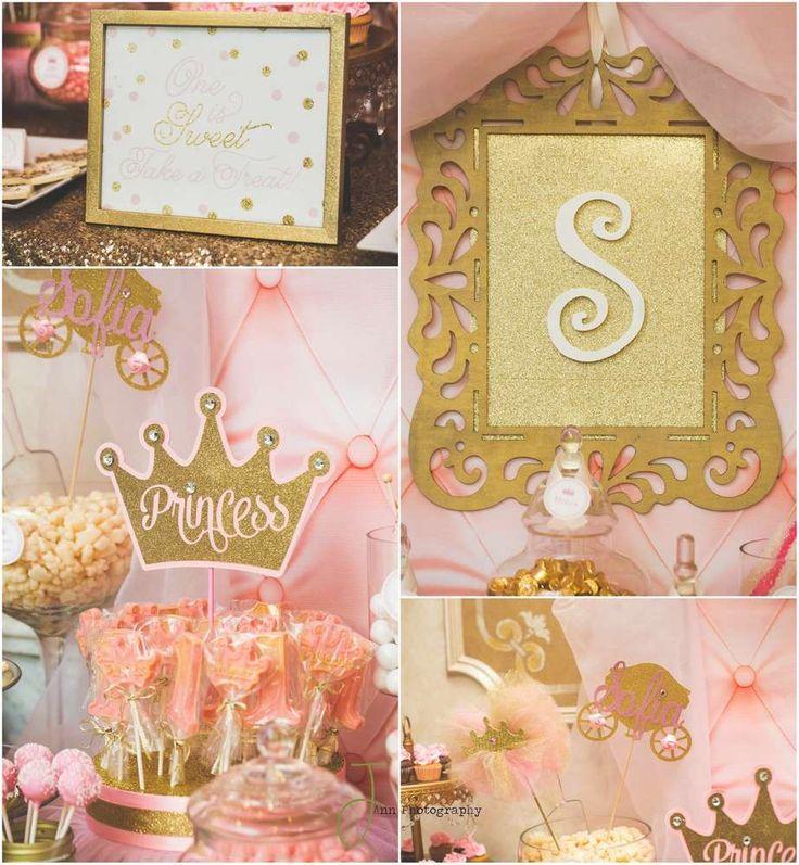 Wedding - Pink And Gold Princess By Treat Me Sweet Candy Buffets Birthday Party Ideas