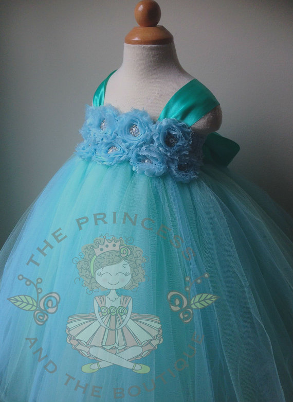 Mariage - mint flower girl dress, aqua flower girl dress, blue flower girl dress, mint tutu dress, mint baby dress, mint girls dress. girls birthday