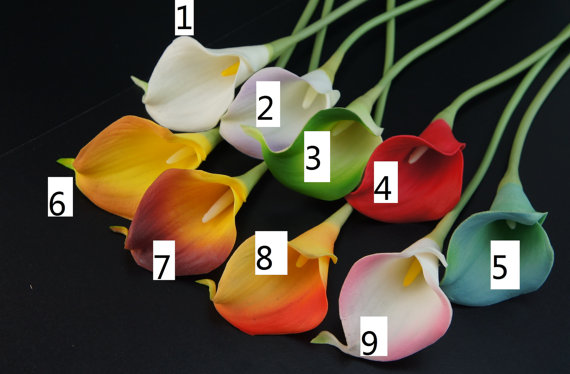 زفاف - 100 stems of Real Touch Calla lily Loose stems-Create your own bouquet,boutonniere,corsages,centerpieces.