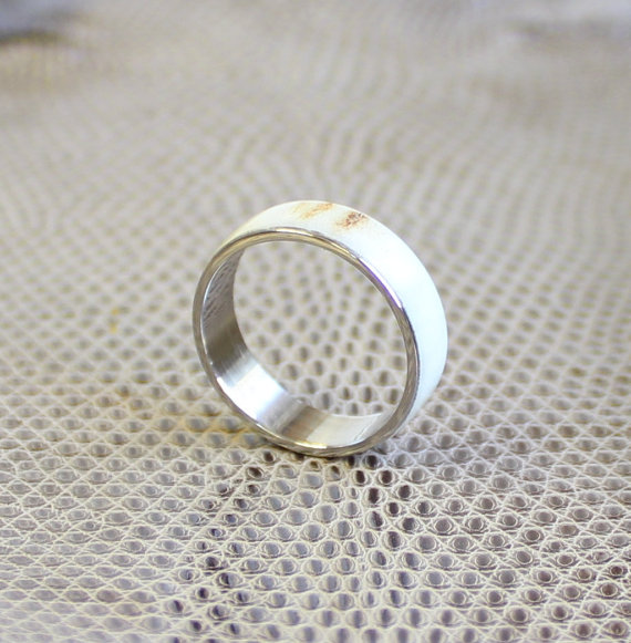 Свадьба - Antler men ring stainless steel ring unisex ring