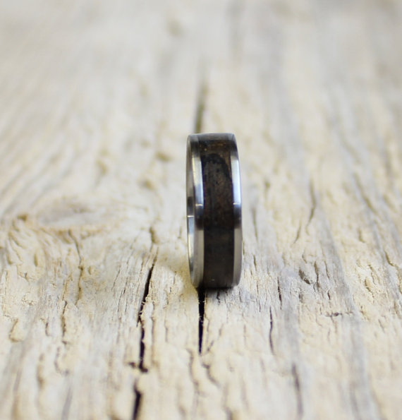 زفاف - Wood ring for men wood and stainless steel unisex ring