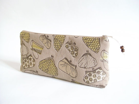 Wedding - Holiday Party Clutch, Bridal Cosmetic Clutch, Evening Handbag, Women Cosmetic Wallet, Olive Clutch for Sister