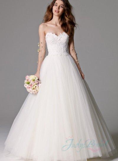 Wedding - Timelessly sweetheart neck pirncess tulle ball gown wedding dress