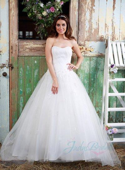 Hochzeit - Fairy strapless princess layers tulle princess ball gown wedding dress