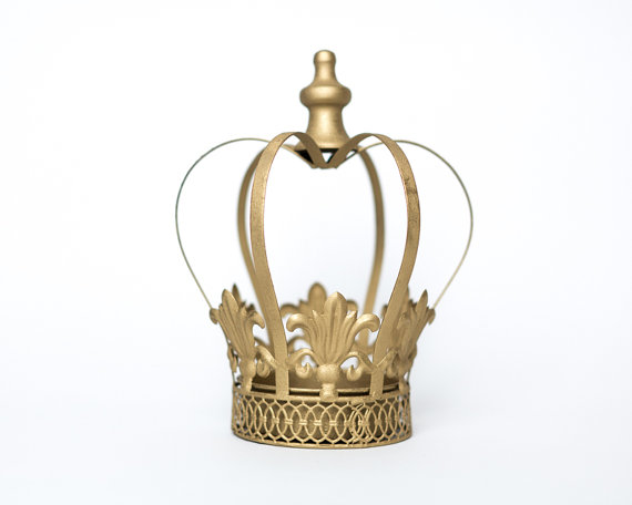 Wedding - Gold Crown Centerpiece, Gold Crown, Large wedding cake topper