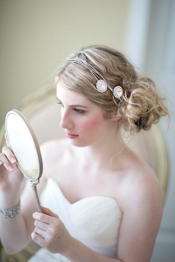 Hochzeit - Bridal Hair Accessory, Crystal Rhinestone Hair Wrap, Wedding Head Piece, Wedding Hair Accessory, Bridal Headband