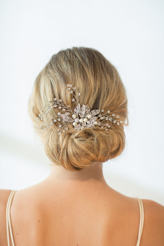 Wedding - Wedding Hair Comb, Wedding Hair Accessory, Crystal Bridal Comb, Bridal Head Piece