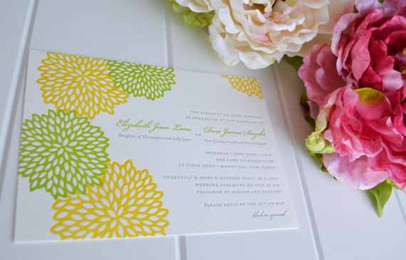 Wedding - Dahlia Printable Wedding Invitation - JPress Designs - letterpress wedding, floral, custom, modern, simple, classic, organic, flower
