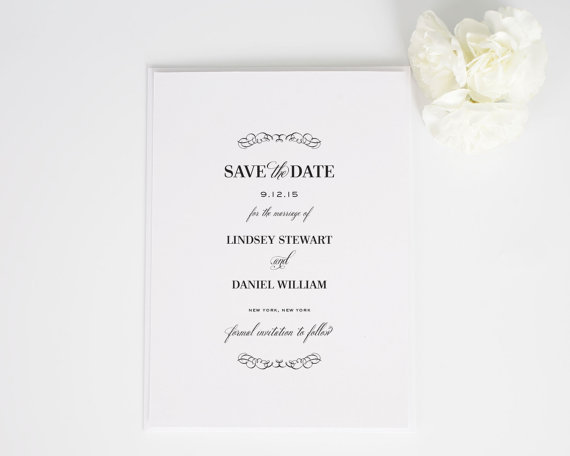 Hochzeit - Chic Elegance Save the Date - Rustic, Woodlands Save the Date - Deposit