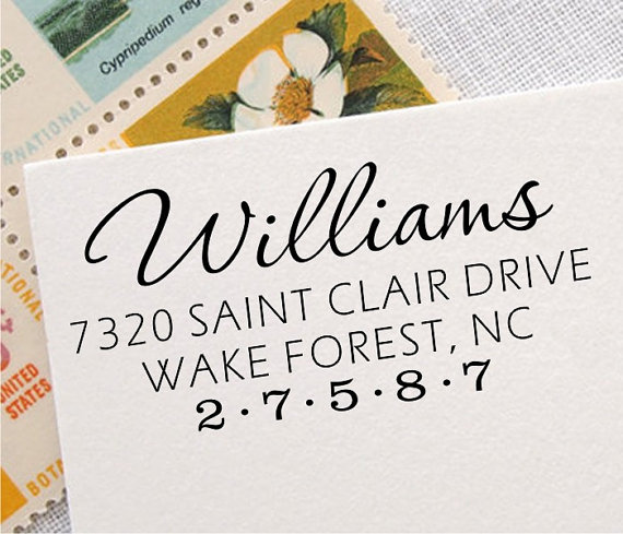 Hochzeit - Self Ink Return Address Stamp - Personalized Address Stamp - Self-Inking Stamp or Wood Rubber Stamp - Christmas Gift (054)