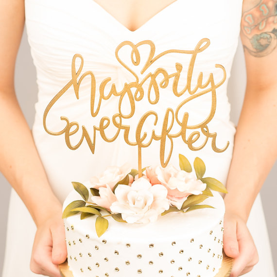 Wedding - Wedding Cake Topper - Happily Ever After Cake Topper