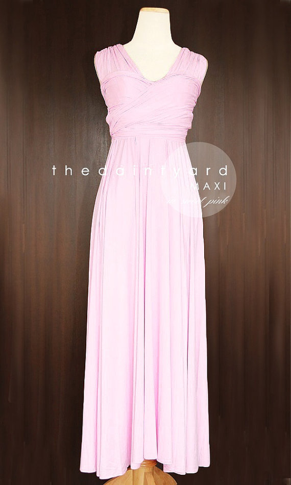 Hochzeit - MAXI Sweet Pink Bridesmaid Convertible Dress Infinity Multiway Wrap Dress Wedding Dress Full Length Cocktail Dress Evening Dress Prom Dress