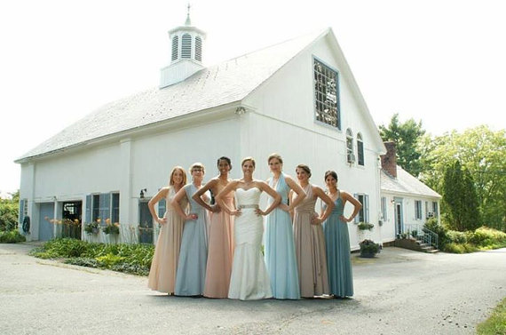 Hochzeit - Mismatched Infinity Maxi  Dresses- all colors- all sizes- all custom tailored in size and length