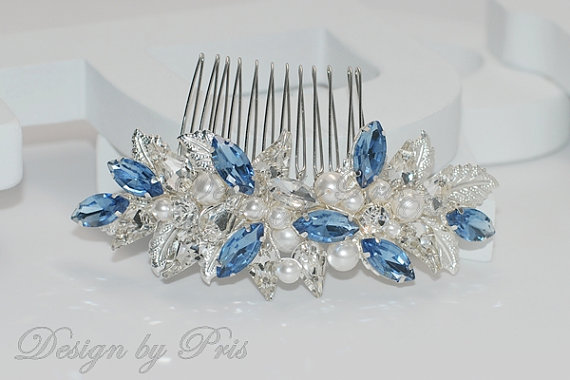 Wedding - NEW Bridal Accessories Wedding Hair Accessories Bridal Rhinestone Pearls Opal Comb- Bridal Opal Rhinestones Swarovski White Pearls Comb