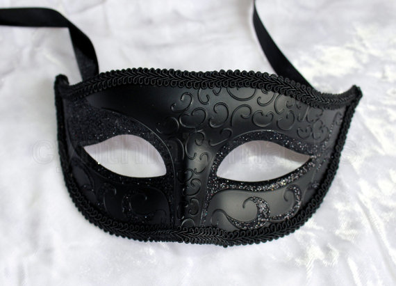 Свадьба - Black Venetian male Mask Masquerade for wedding, dancing, parties, home decor F-02BK  SKU: 6F21