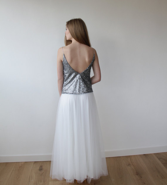 زفاف - Maxi ivory wedding tulle skirt , Ivory bridal tulle skirt
