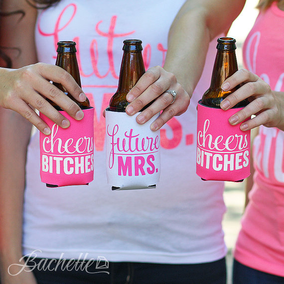 Hochzeit - Bachelorette Party Beer Can Coolers 