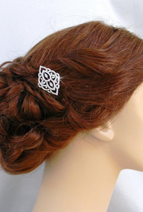 Wedding - Bridal Hair comb, Rose Gold Bridal Hair clip, Swarovski crystal hair comb, Rhinestone hair comb, MacKenzie Hair Comb