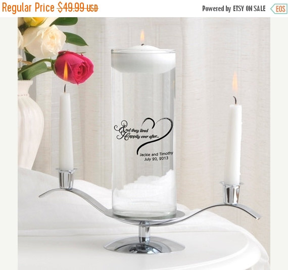 Wedding - Floating Wedding Candle - Personalized Unity Candle - Floating Candle (377)