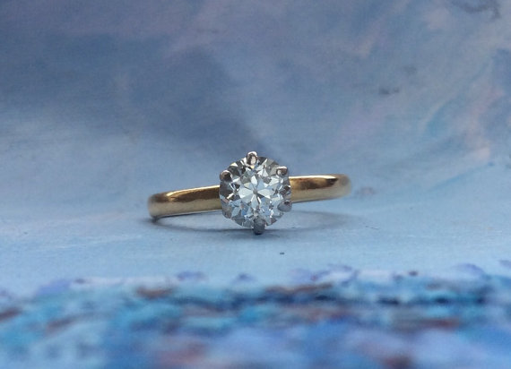 Hochzeit - Estate .83 carat Diamond Engagement Ring