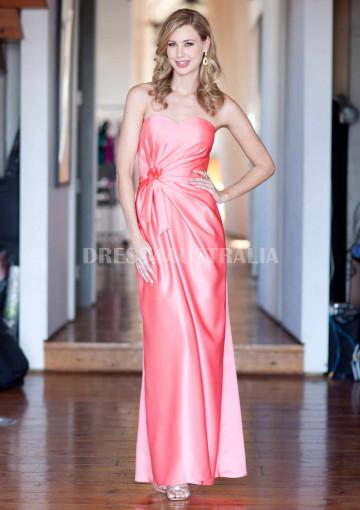 Mariage - Buy Australia Coral Sweetheart Neckline Elastic Satin Floor Length Bridesmaid Dresses by kenneth winston 5048 at AU$133.52 - Dress4Australia.com.au