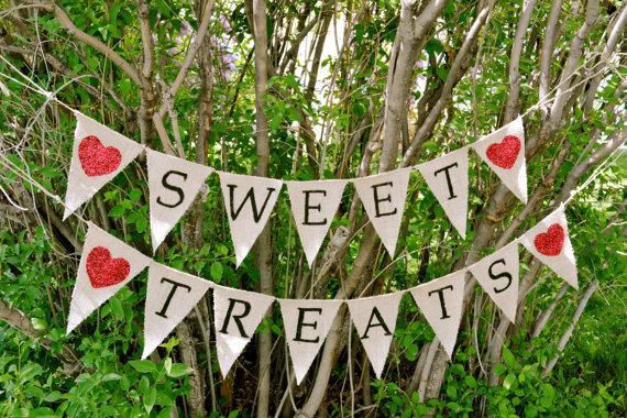 Свадьба - Sweet Treats Burlap Banners