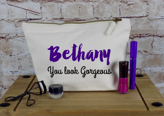 Wedding - Personalised Make Up Bag Or Wash Bag - Ideal Christmas Present, Wedding or Birthday Gift - Unique Gift for Bridal Party - You Look Gorgeous