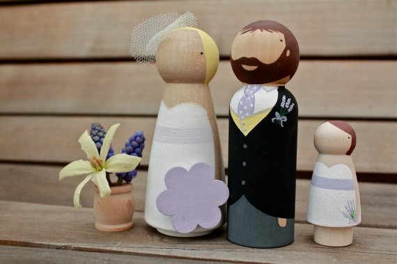 Hochzeit - W E D D I N G  C A K E  T O P P E R Custom Wooden Bride and Groom Wedding Couple large size