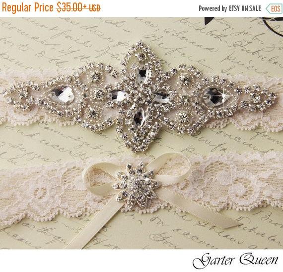 Mariage - 15% OFF BEST SELLER Ivory Lace Wedding Garter, Ivory Bridal Garter, Wedding Garter Set, Lace Bridal Garter Set, Ivory Bridal Garter Belt