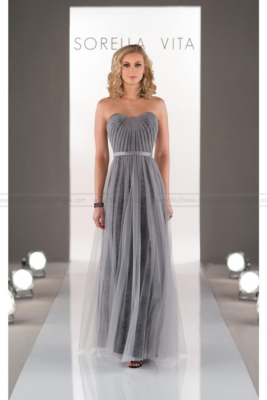 Hochzeit - Sorella Vita Sheath Bridesmaid Dress In Tulle Style 8501