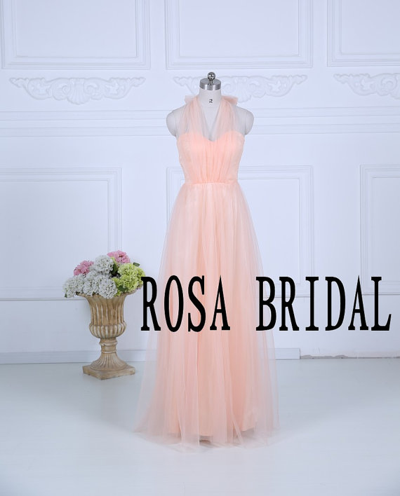 Hochzeit - Custom Blush Bridesmaid dress, Long Summer Wedding Prom Dress