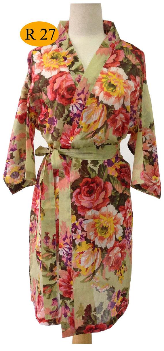 Hochzeit - SALE Super cheap Bridesmaids robe On sale 20% For Bride Kimono robes bridesmaids robe green tea/yellow Maid of honor spa robe beach cover up