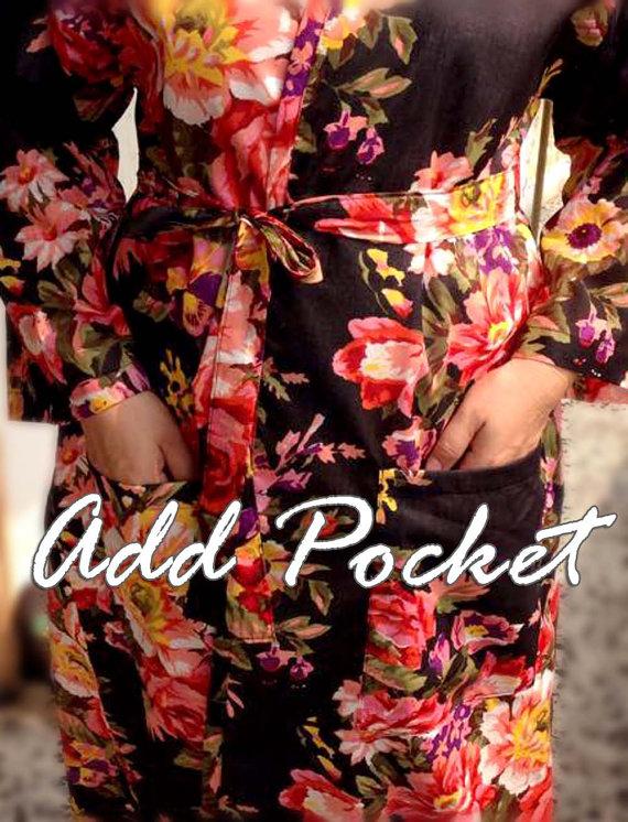 Wedding - For Add Pockets to your robes - The Kimono Robes Bride and Bridesmaid  Gift