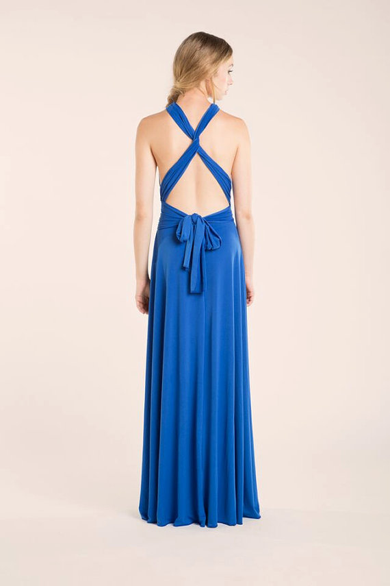 Wedding - Royal Blue Long dress / Royal Blue Infinity Dress / Elegant Blue dress / Woman Dress / Blue Party Dress / Vacation Flattering Blue Dress