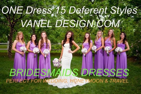 زفاف - Purple Bridesmaid Dress, Convertible Bridesmaid Dress, One Dress Endless Styles - INFINITY Bridesmaids Dress -Custom Made Petal Purple