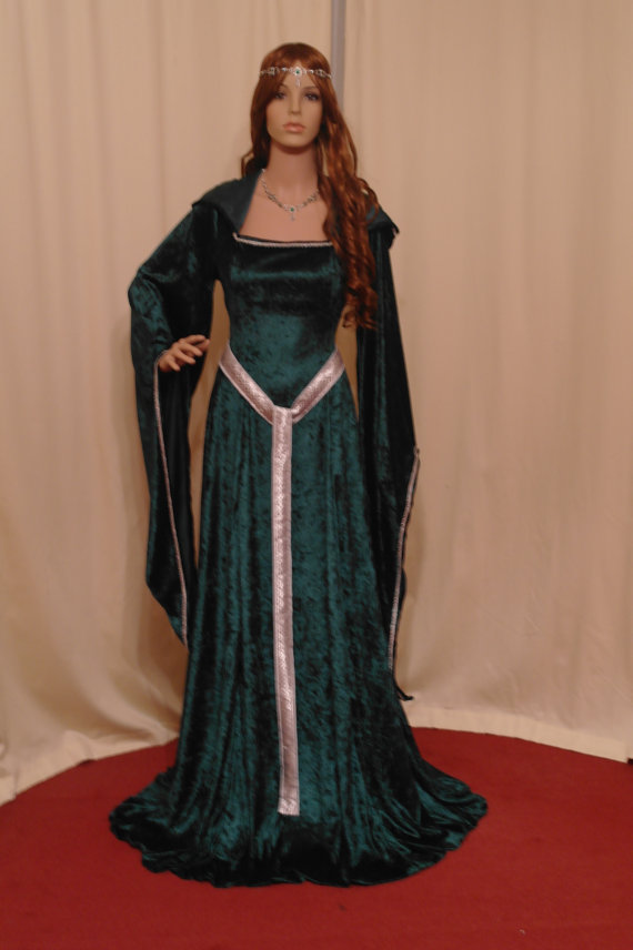 Свадьба - Celtic dress, medieval dress, ST Patricks day dress, elven dress, girdle belt,