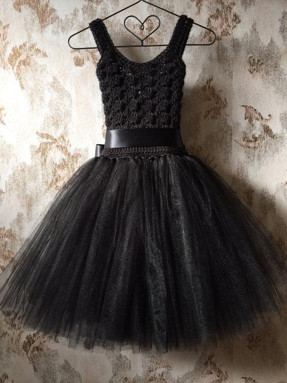 Свадьба - Black tutu dress, birthday tutu dress, crochet tutu dress, corset tutu dress