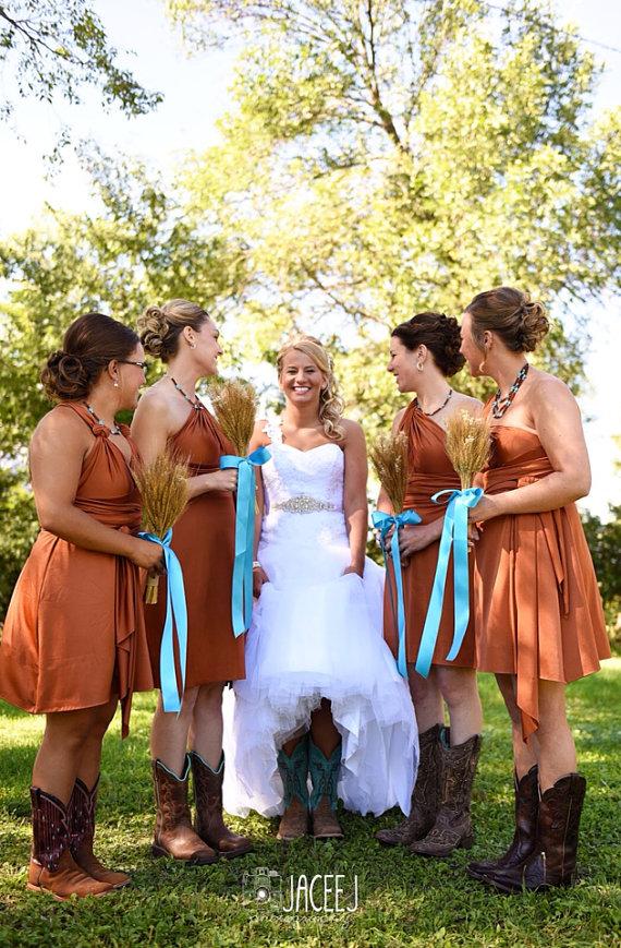 Hochzeit - Copper Infinity Dress...Bridesmaids, Date Night, Cocktail Party, Prom, Special Occasion, Beach, Vacation