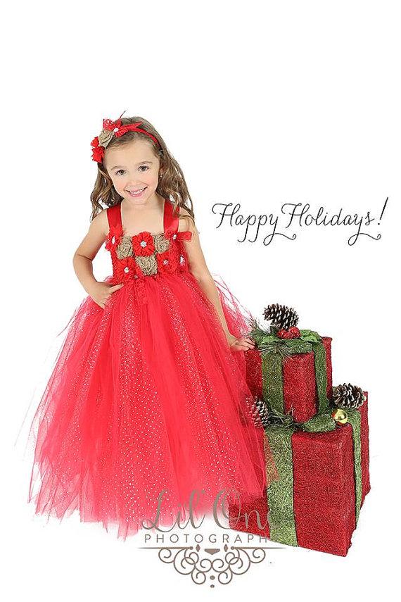 زفاف - Christmas Dress... ChristmasTutu Dress.... Red Tulle Dress